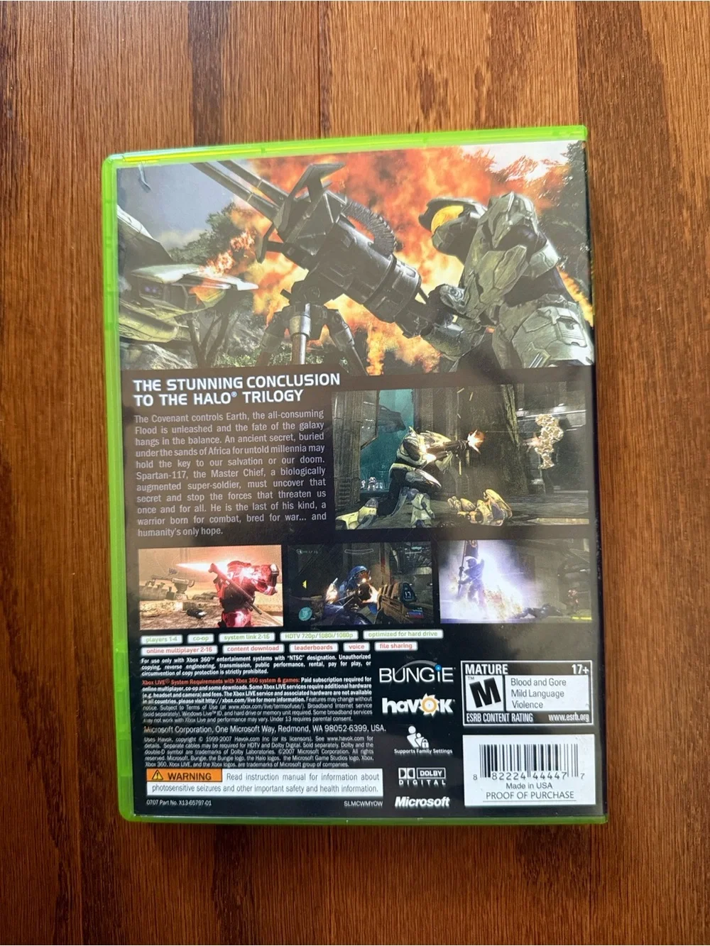 Microsoft Xbox 360 Halo 3 in Green Case with Cover Art